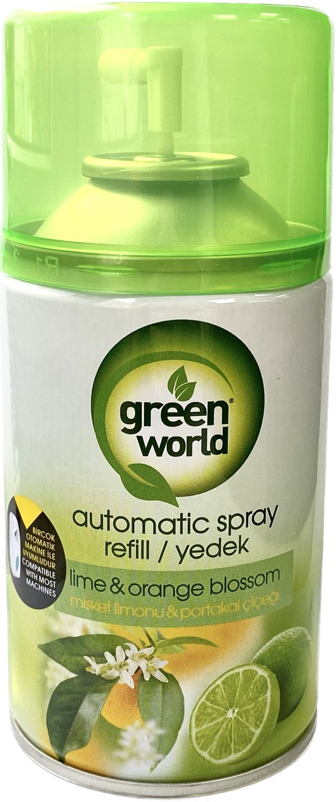 Освежитель воздуха  "Лайм & Апельсиновый цвет" GREEN WORLD 250 мл.
