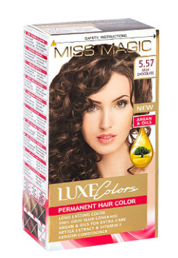 Стойкая краска для волос "Miss Magic" LUXE COLORS 5.57 - молочный шоколад Стойкая краска для волос "Miss Magic" LUXE COLORS 5.57 - молочный шоколад