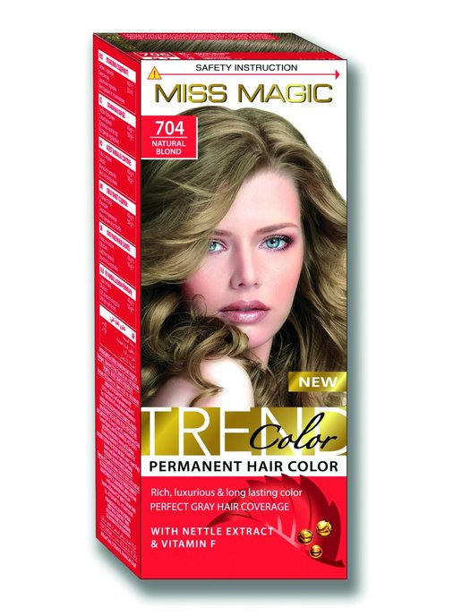 Стойкая краска для волос "Miss Magic" TREND COLORS 704 натуральный блондин