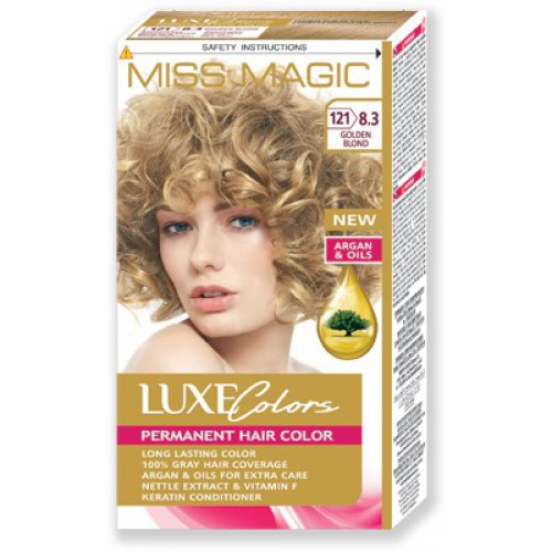 Стойкая краска для волос "Miss Magic" LUXE COLORS 121/8.3 - золотисто-русый  