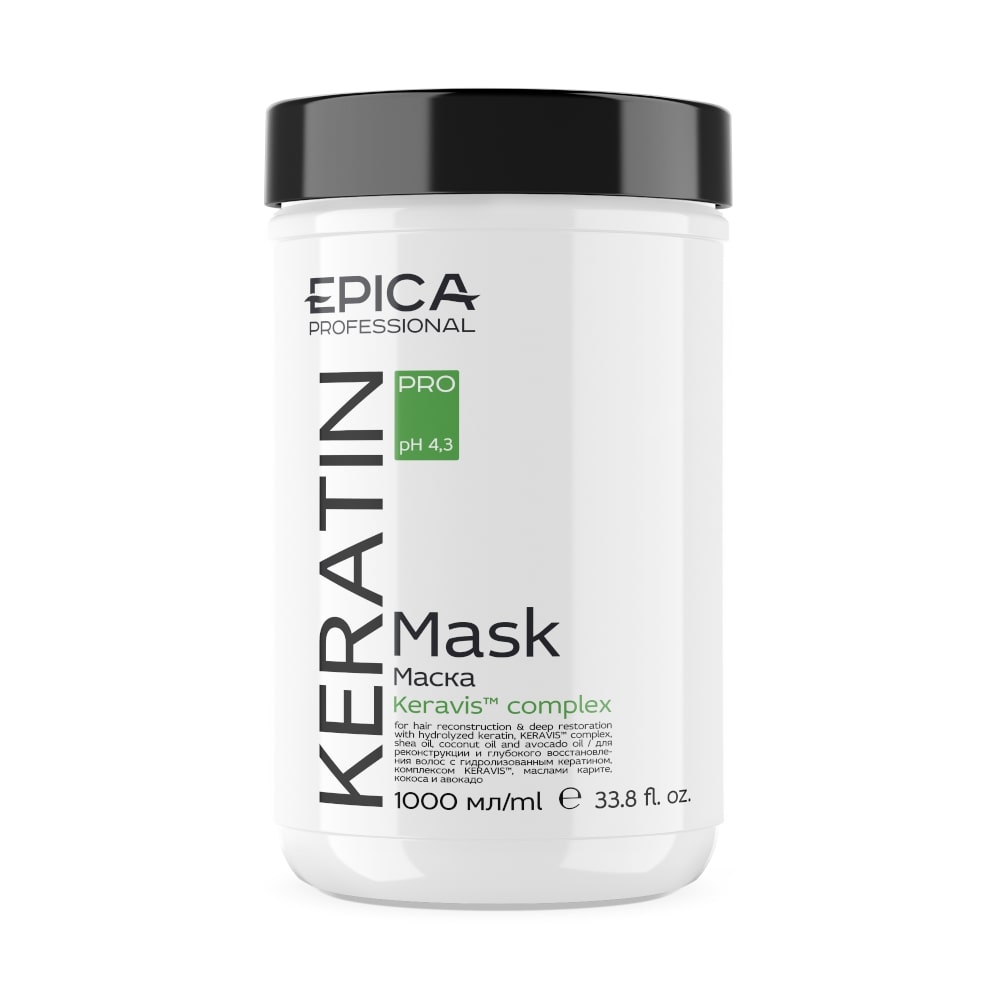 Маска для реконструкции и глубокого восстановления волос Keratin PRO EPICA Professional, 1000 мл.