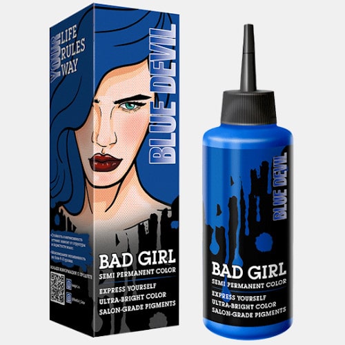 BLUE DEVIL Средство оттеночное для волос серии BAD GIRL (синий), 150 мл.