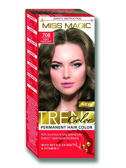 Стойкая краска для волос "Miss Magic" TREND COLORS 708 светлый лесной орех