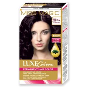 Стойкая краска для волос "Miss Magic" LUXE COLORS 103/4.2- баклажан