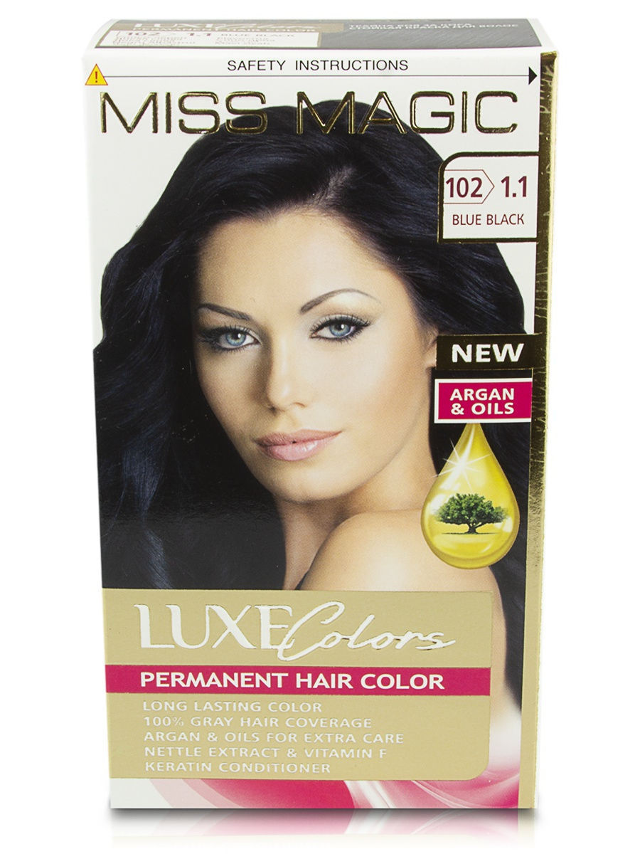 Стойкая краска для волос "Miss Magic" LUXE COLORS 102/1.1 - дикая слива  