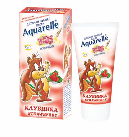 Зубная паста  Клубника AQUARELLE KIDS, 50 мл.. Детская косметика