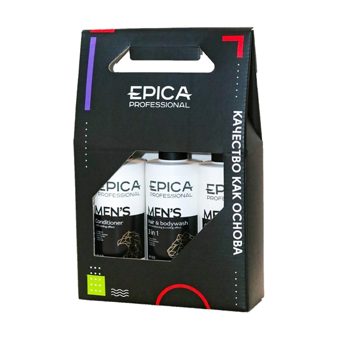Набор MEN`S EPICA Professional (шампунь 250 мл.+ кондиционер 250 мл.+ универсальный шампунь для волос и тела 250 мл.)