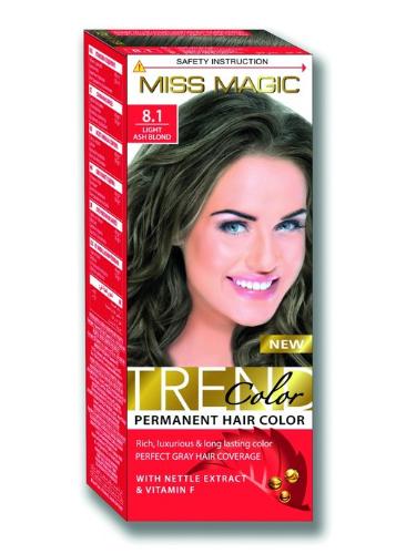 Стойкая краска для волос "Miss Magic" TREND COLORS 8.1 светло- русый пепельный