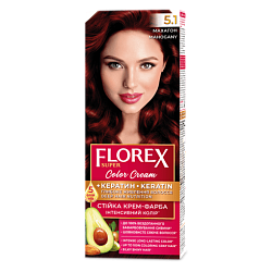5.1 махагон Стойкая крем-краска для волос Florex Super Кератин