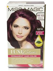 Стойкая краска для волос "Miss Magic" LUXE COLORS 114/5.22- бордо 