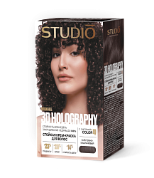 3.45 Темно-каштановый  краска для волос STUDIO Professional "3D HOLOGRAPHY" (крем-краска 50 мл., оксидант 50 мл.) 15 мл.