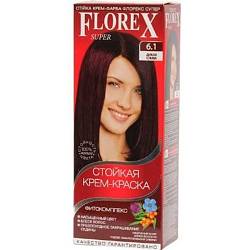 6.1 дикая слива Стойкая крем-краска для волос Florex Super Кератин
