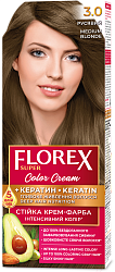 3.0 русый Стойкая крем-краска для волос Florex Super Кератин