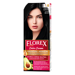 1.8 ультра-черный Крем-краска д/волос Florex Super Кератин