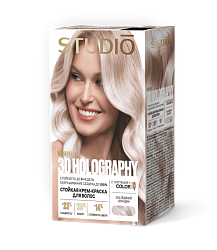 10.01 Ледяной блондин краска для волос STUDIO Professional "3D HOLOGRAPHY"  (крем-краска 50 мл, оксидант 50 мл, бальзам 15 мл)