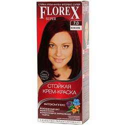 7.0 божоле Стойкая крем-краска для волос Florex Super Кератин