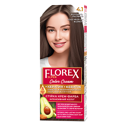 4.1 холодно-русый Крем-краска д/волос Florex Super Кератин