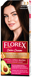 2.3 шоколад Стойкая крем-краска для волос Florex Super Кератин
