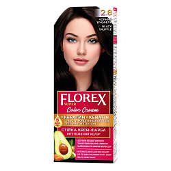 2.8 черный трюфель Крем-краска д/волос Florex Super Кератин
