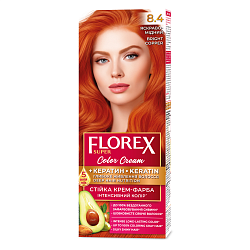 8.4 ярко-медный Крем-краска д/волос Florex Super Кератин