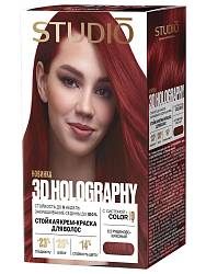 6.5 Рубиново-красный Краска для волос STUDIO Professional "3D HOLOGRAPHY" 6.5 Рубиново-красный (крем-краска 50 мл., оксидант 50 мл.) 15 мл.