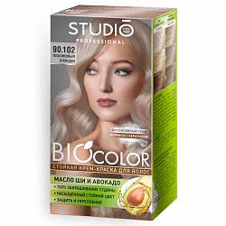 90.102 Платиновый блондин Стойкая крем-краска для волос STUDIO Professional BIOcolor