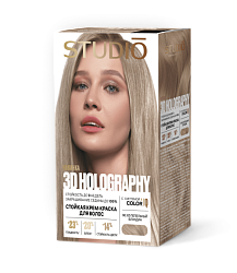 90.105 Пепельный блондин NEW Краска для волос STUDIO Professional "3D HOLOGRAPHY"  (крем-краска 50 мл., оксидант 50 мл.) 15 мл.