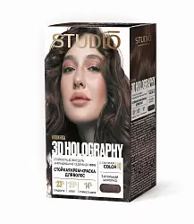 3.4 Горький шоколад краска для волос STUDIO Professional "3D HOLOGRAPHY"  (крем-краска 50 мл., оксидант 50 мл.) 15 мл.