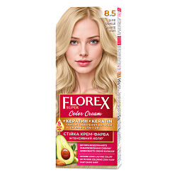 8.5 белое солнце Крем-краска д/волос Florex Super Кератин