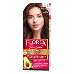 4.2 бархатный каштан Крем-краска д/волос Florex Super Кератин