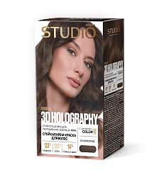 6.4 Шоколад краска для волос STUDIO Professional "3D HOLOGRAPHY"  (крем-краска 50 мл., оксидант 50 мл.) 15 мл.