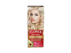 11.0 жемчужный блонд Стойкая крем-краска для волос Florex Super Кератин
