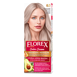 8.1 снежный блонд Крем-краска д/волос Florex Super Кератин