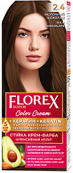 2.4 молочный шоколад Стойкая крем-краска для волос Florex Super Кератин