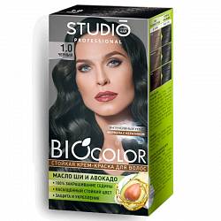 1.0 Черный Стойкая крем-краска для волос STUDIO Professional BIOcolor
