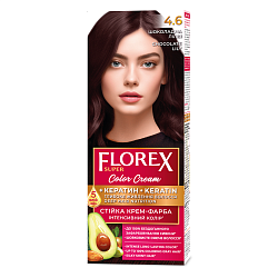 4.6 шоколадная лилия Крем-краска д/волос Florex Super Кератин