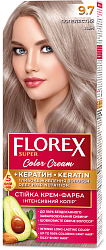 9.7 пепельный Стойкая крем-краска для волос Florex Super Кератин