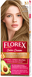 3.1 светло-русый Стойкая крем-краска для волос Florex Super Кератин